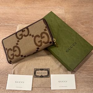 NWT Gucci Jumbo GG Long Zip Wallet